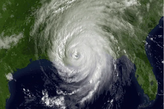 satellite photo of hurricane in gulf of mexico