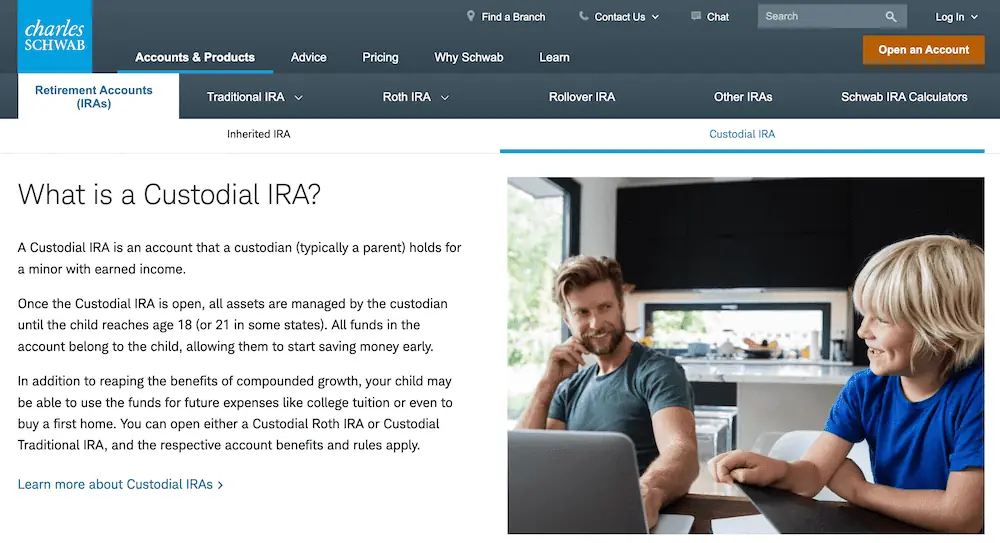 Schwab custodial roth IRA