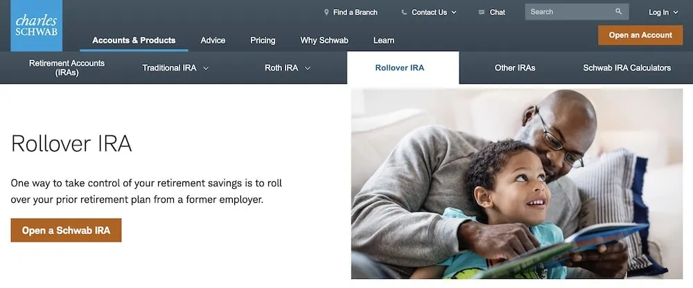 schwab rollover ira signup