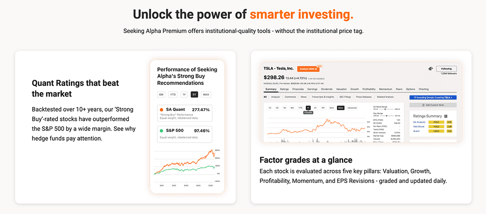 seeking alpha homepage.