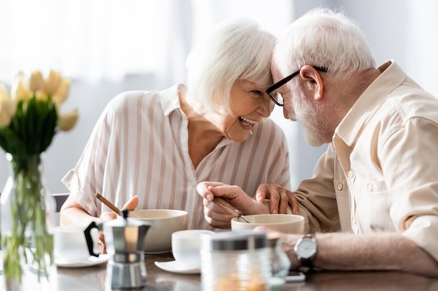 senior retirement coffee couple