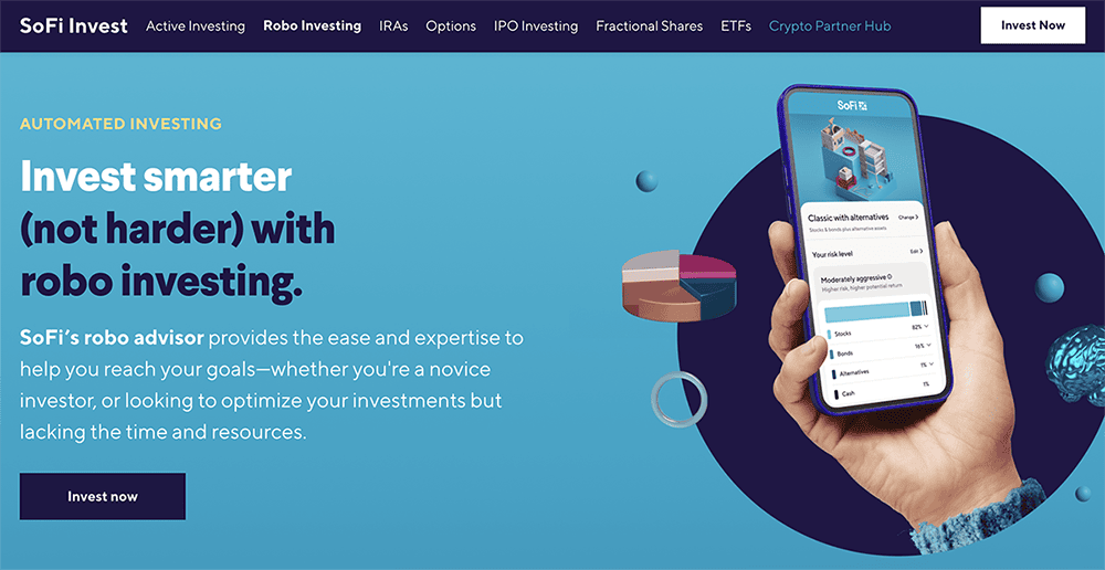 sofi invest homepage.