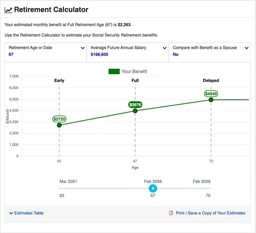 ssa step 11 retirement calculator changes