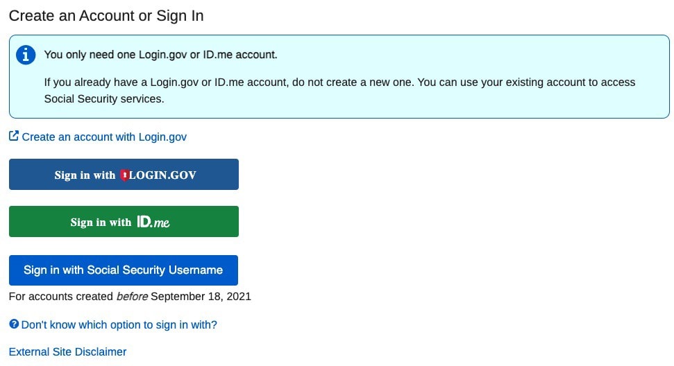 ssa step 2 create an account