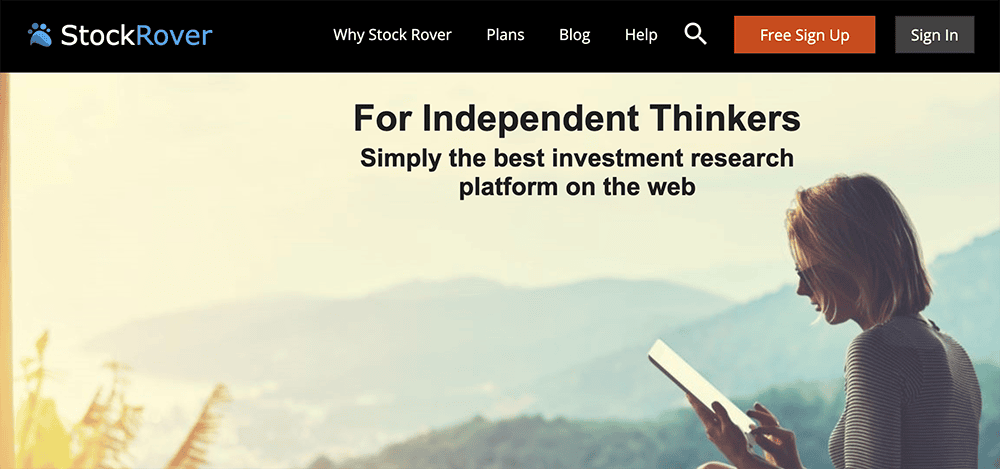 stock rover homepage.