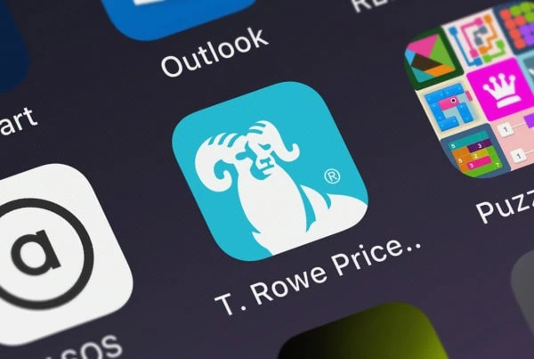 a t rowe price app is shown on a smartphone screen.