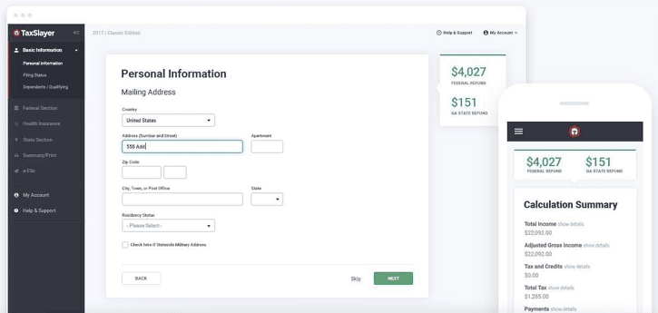 taxslayer interface