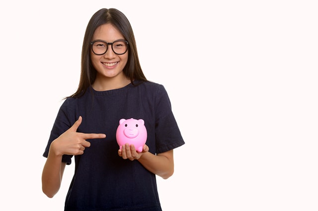 teen girl savings piggy bank account