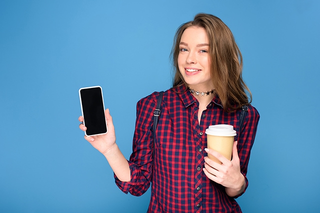 teen young woman smartphone app