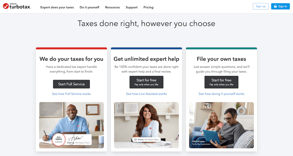 TurboTax signup new