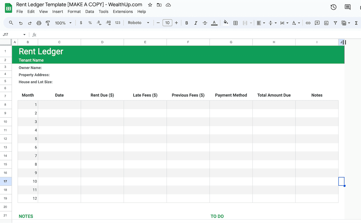 rent ledger template wealthup