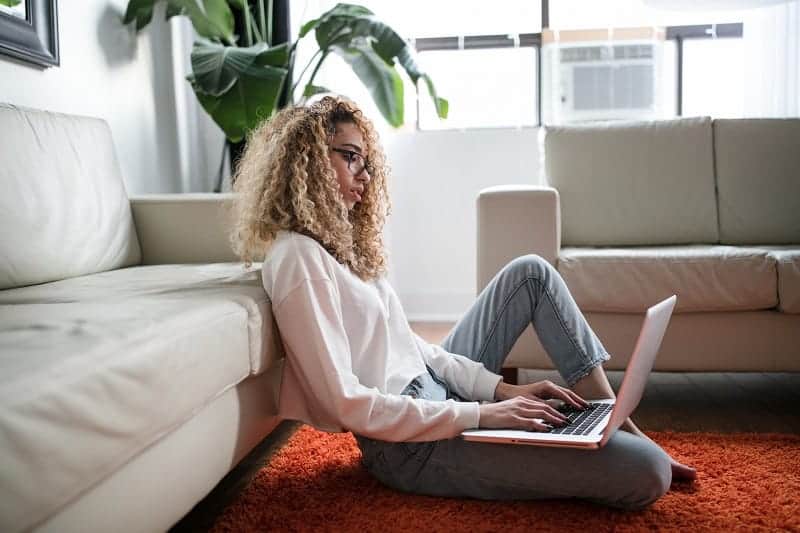 young person on computer